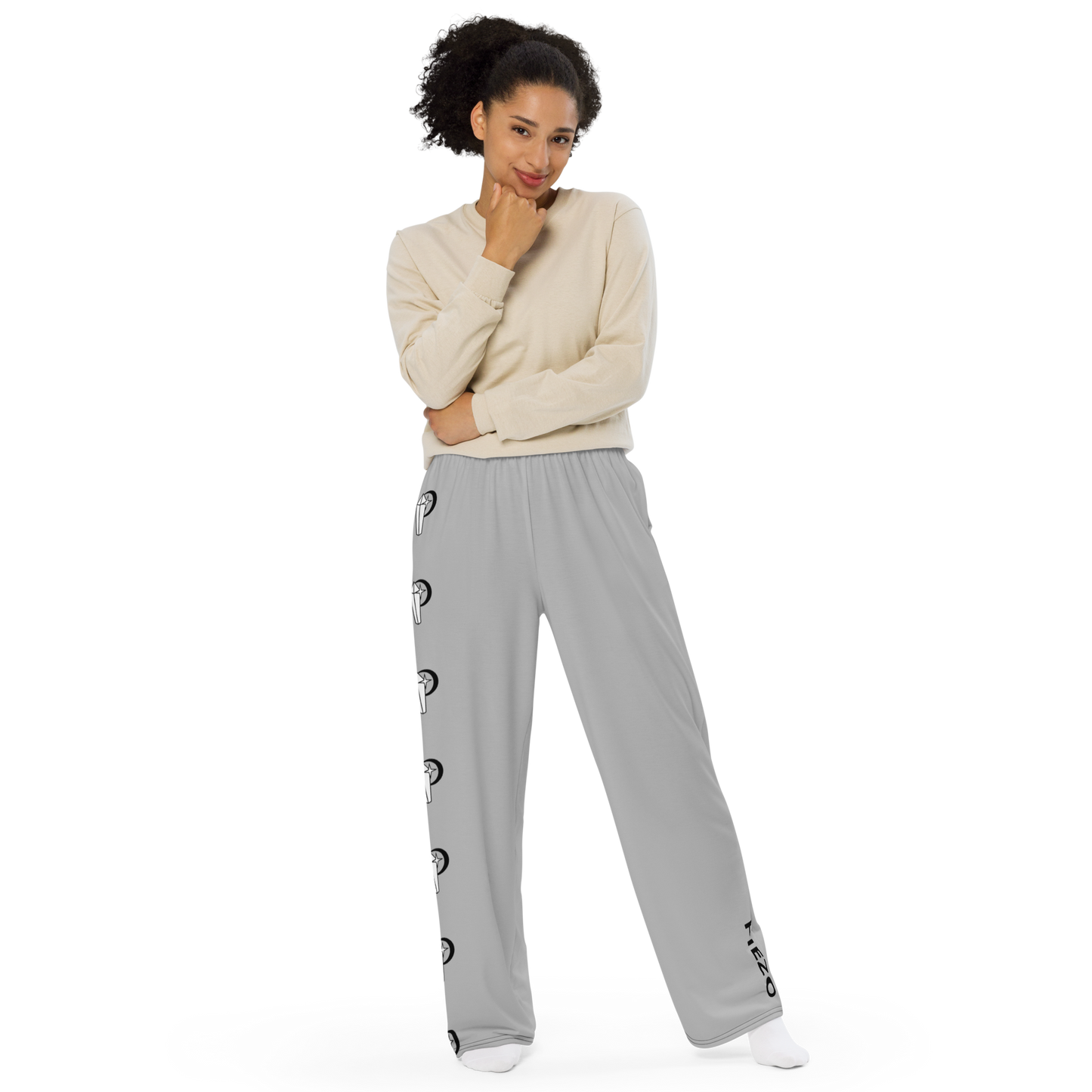 Piezo Crystal Stripe Unisex Wide-leg Pants